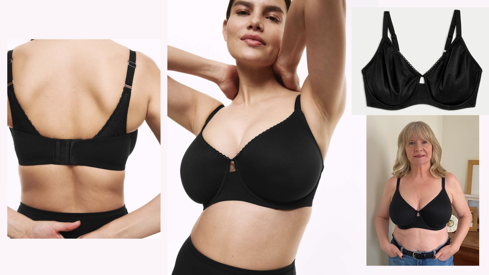 Model and Julie Player wearing M&amp;S Cool Comfort Cotton Rich Minimiser Bra