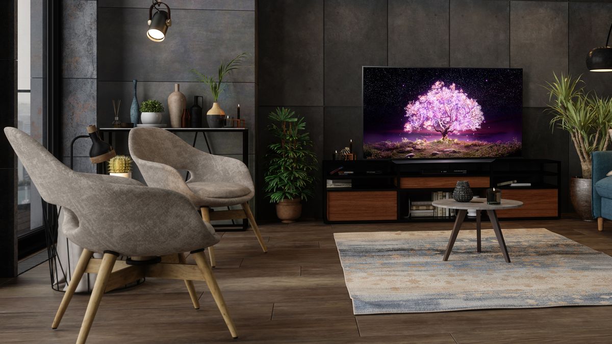 LG C1 OLED TV in living room