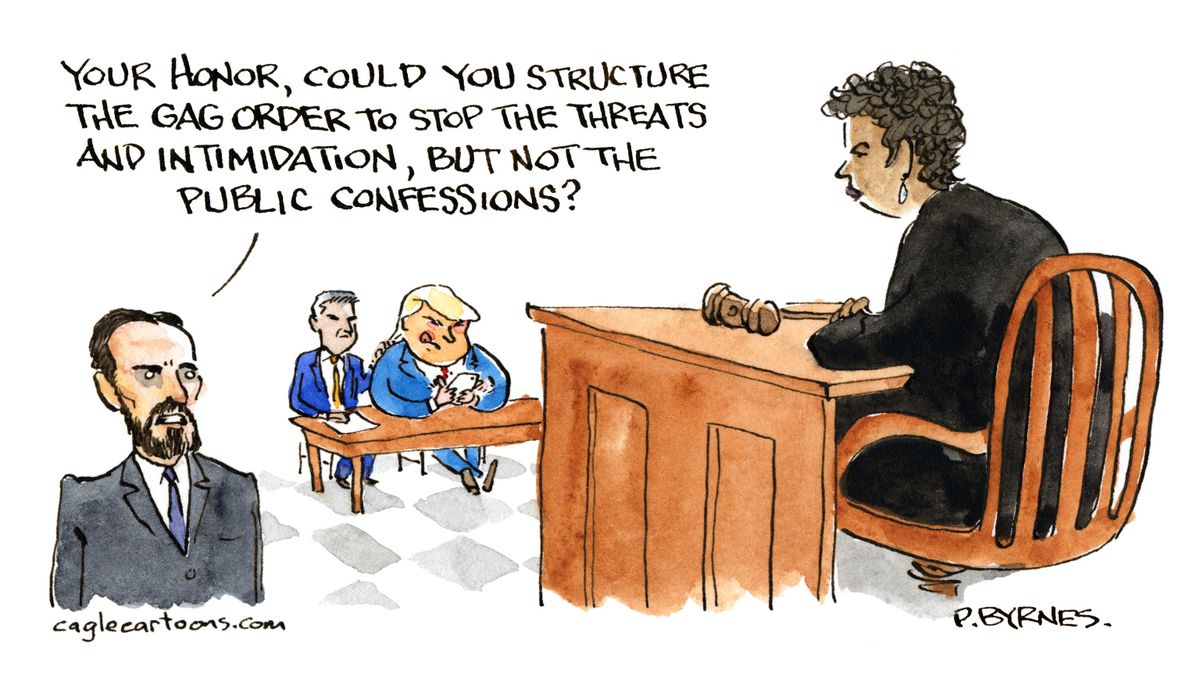 5 muffled cartoons about the Trump gag order The Week