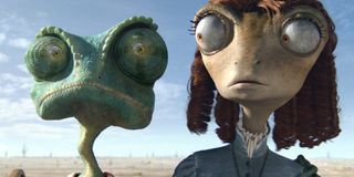 Johnny Depp and Isla Fisher in Rango