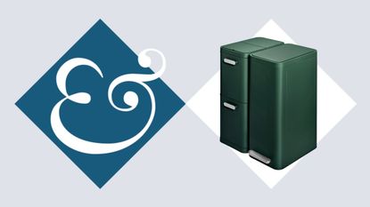 Caraway New Trash and Recycle System on Homes & Gardens Blue Background