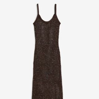 H&M Burgundy crochet glitter dress 