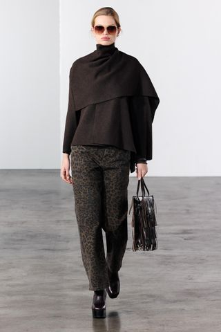 zara, Short Knit Scarf Coat