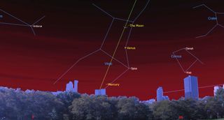 night sky november 2020 Crescent Moon and Venus