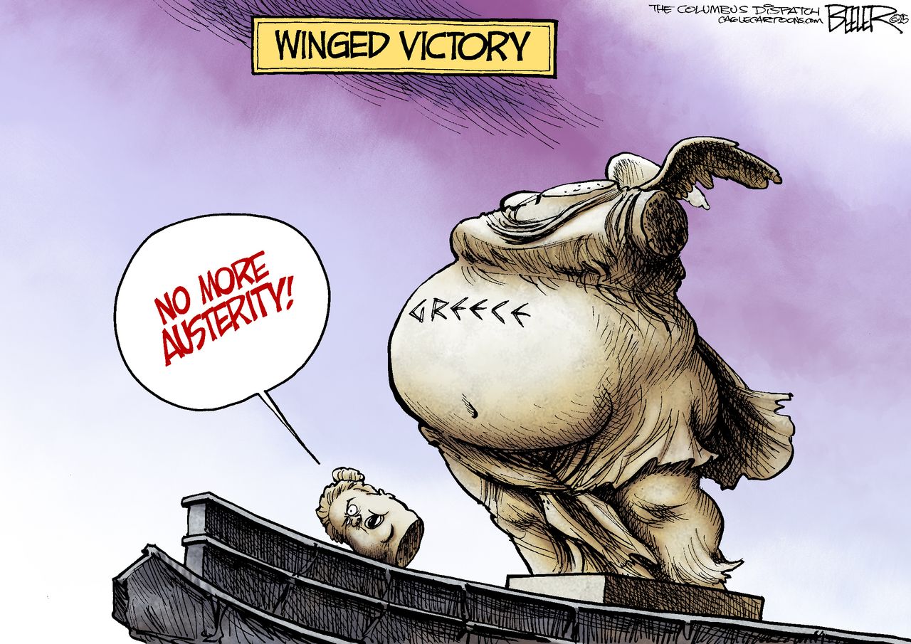 Editorial cartoon World Greece Economy