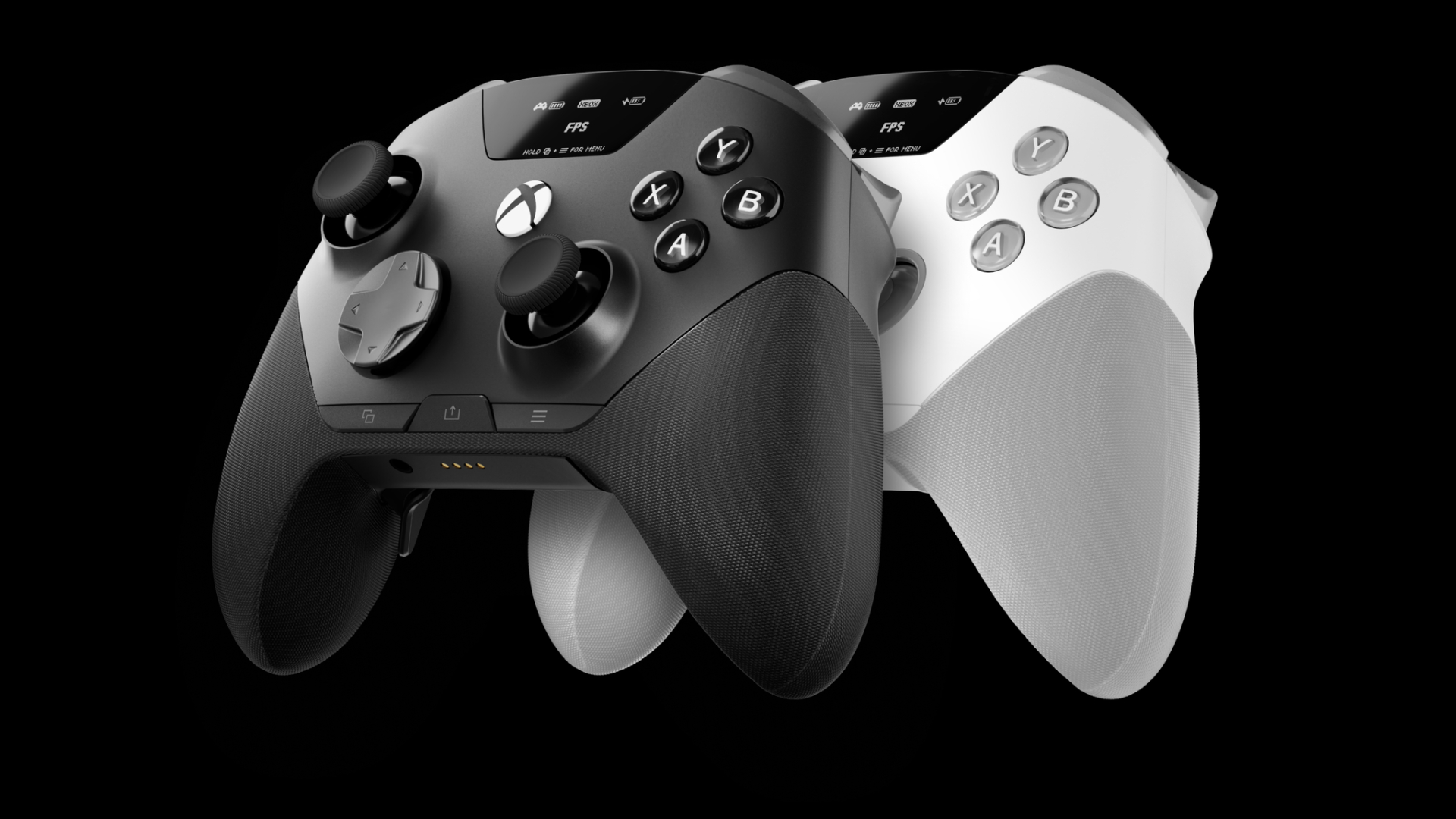 Two SteelSeries Aeon Pro controllers, one in black, one in white.