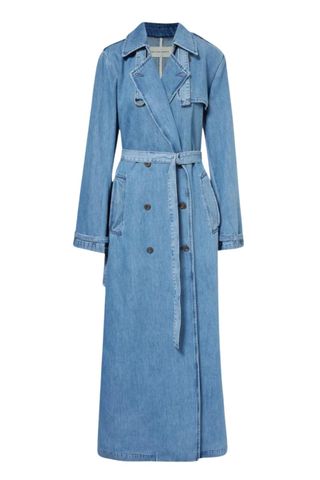 Dries Van Noten Double-breasted belted denim trench coat