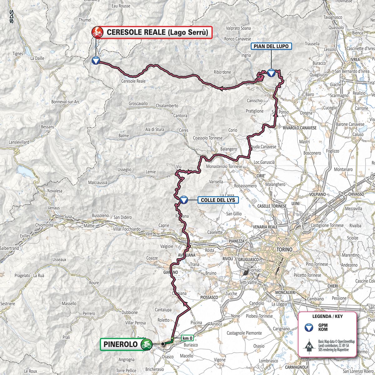 2019 Giro d'Italia: Stage 13 Map