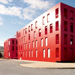 Multi storey red building