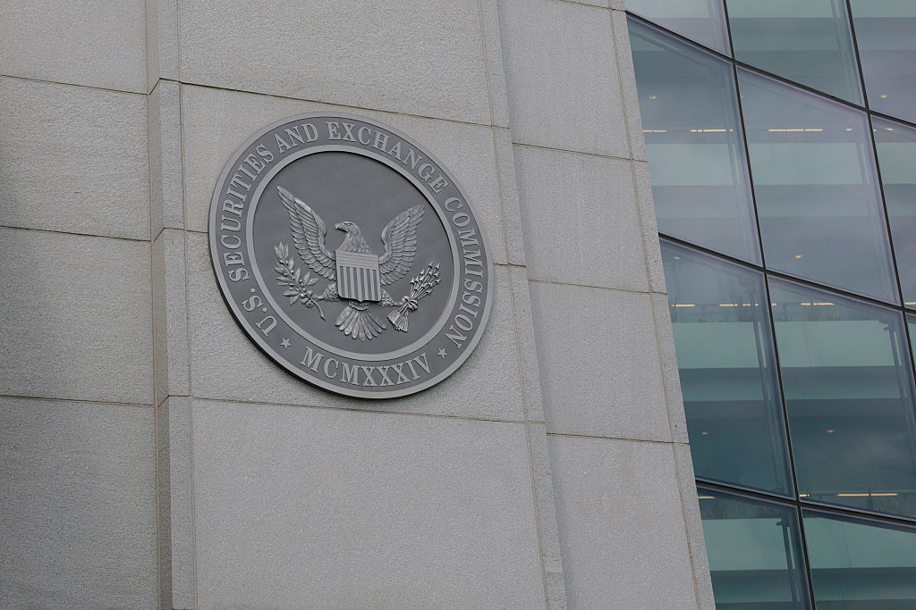 U.S. Securities and Exchange Commission seal on building