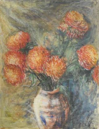 Orange Dahlias in a Vase, 1961