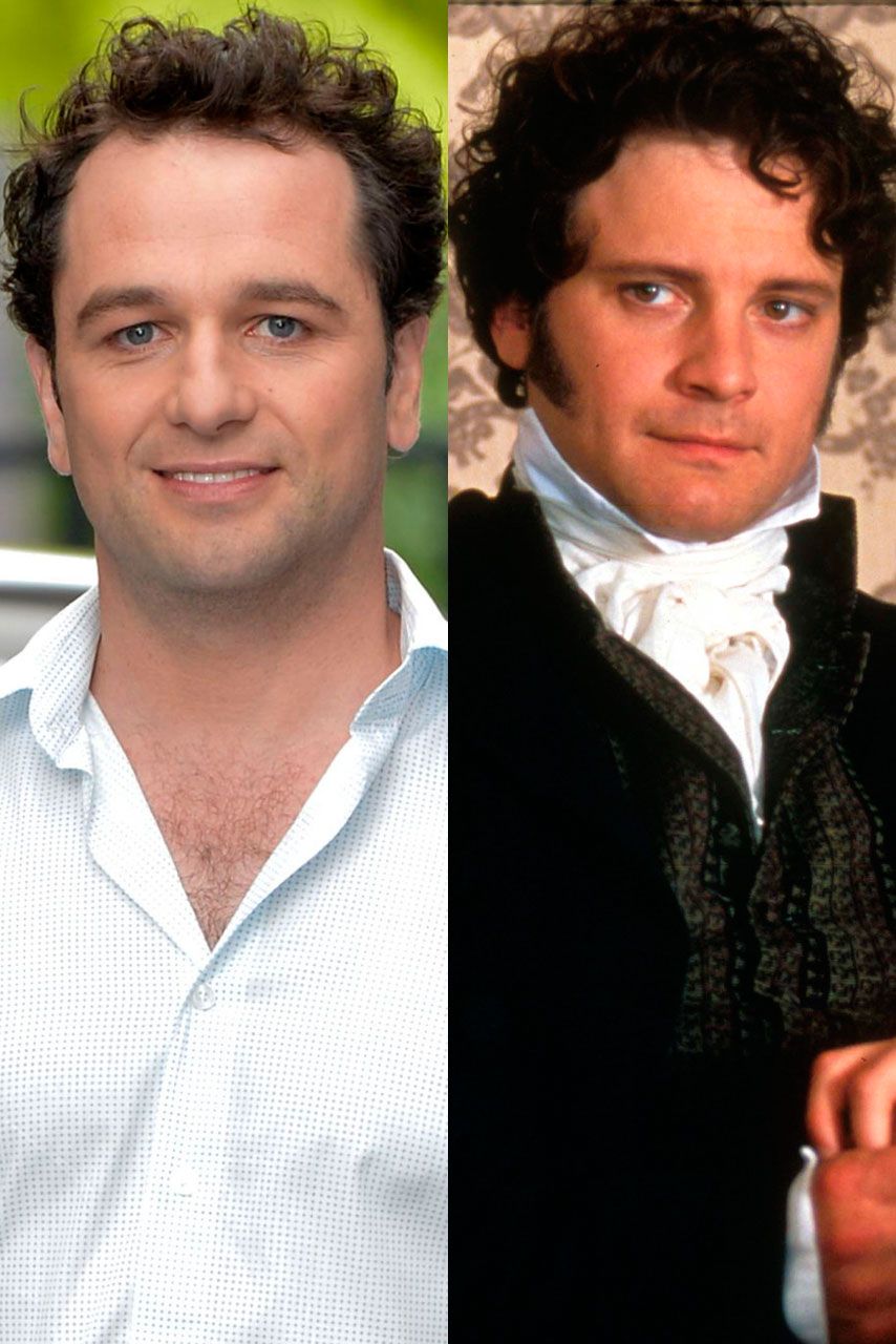 Matthew Rhys outside tv studios and Colin Firth in Pride &amp; Prejudice