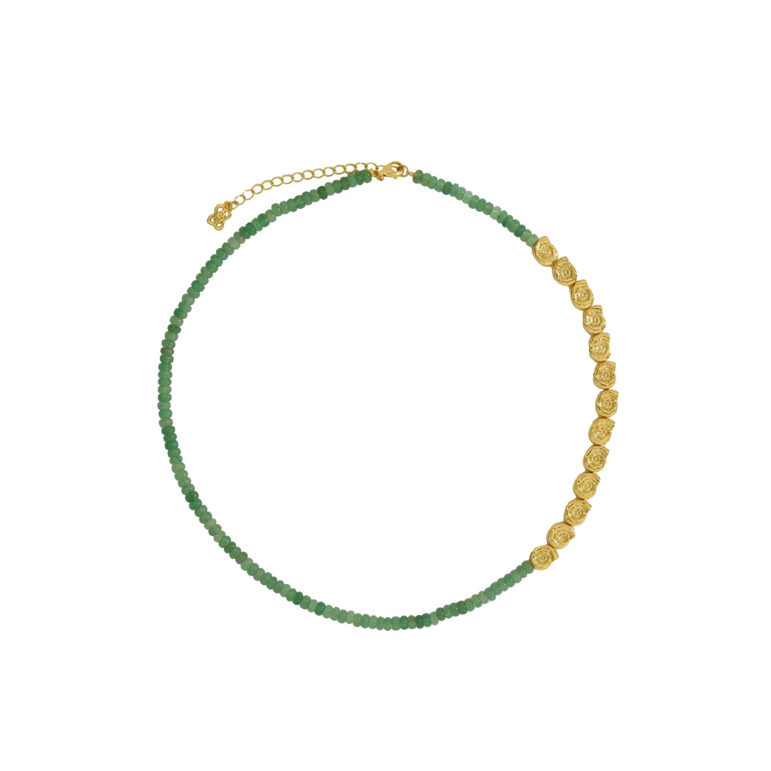 Ottoman Hands Waterproof Emerald Beaded Necklace