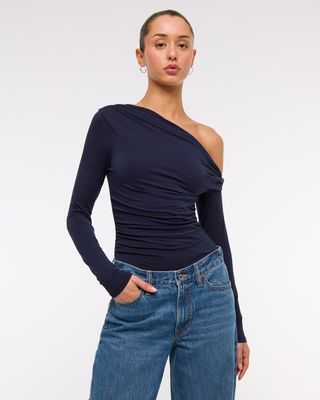 Abercrombie & Fitch, Long-Sleeve Off-The-Shoulder Draped Top