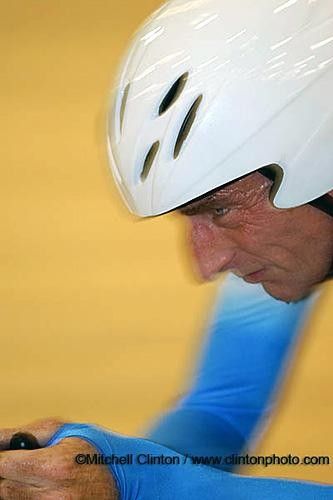 Dr Brent Kay attempts to break the hour record for 40-44 men as part of the afternoons festivities
