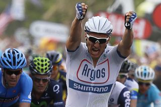 Argos-Shimano's Marcel Kittel wins the opening stage of the 2013 Tour de France
