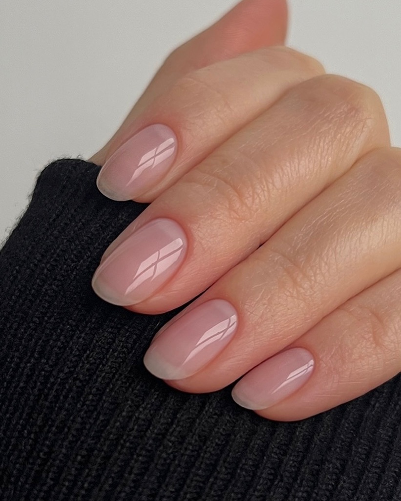 Sheer pink manicure