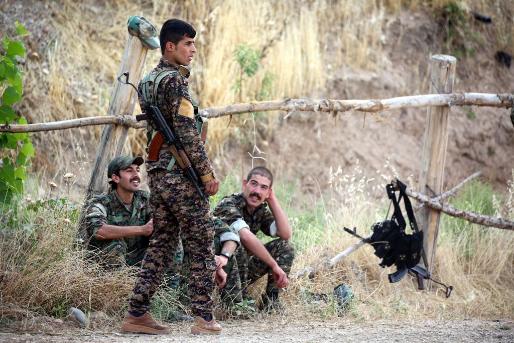 Kurdish YPG fighters before the assault on Raqqa