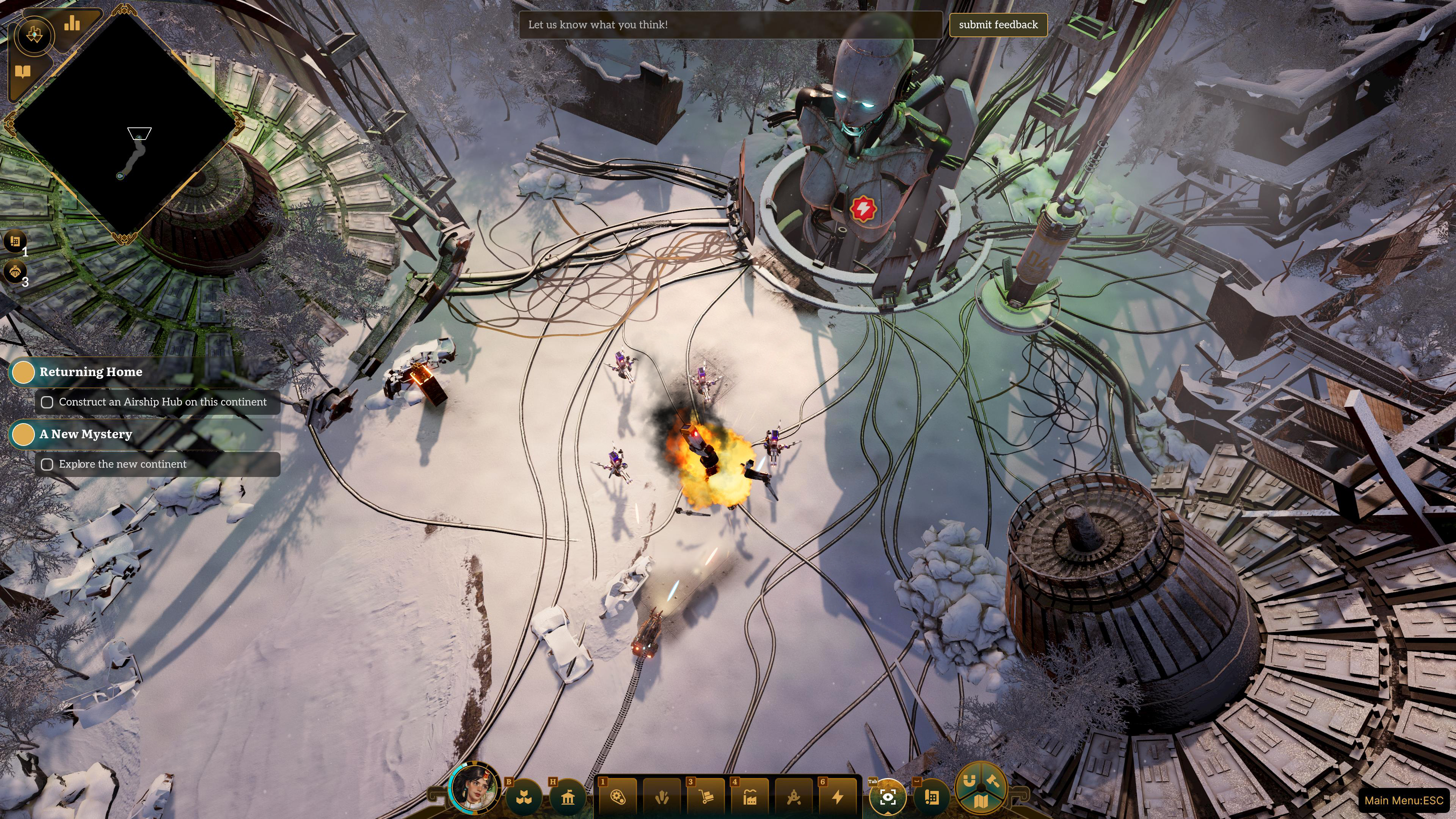 screens of a video game featuring small AI machines