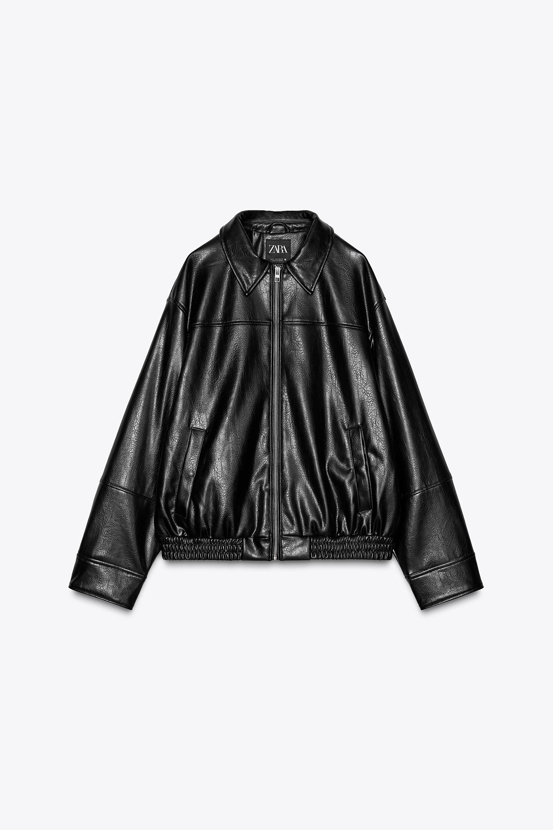 Leather Effect Bomber Jacket