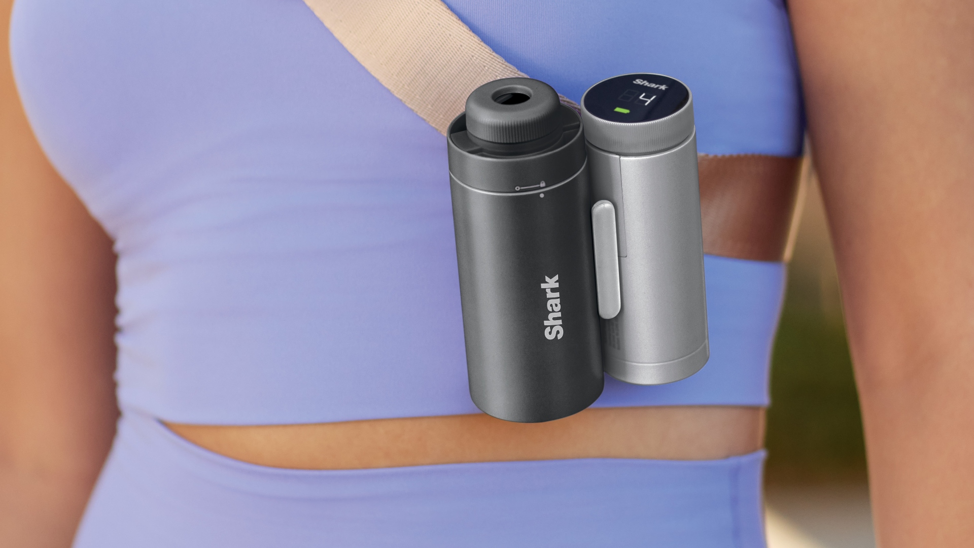 The Shark ChillPill worn crossbody