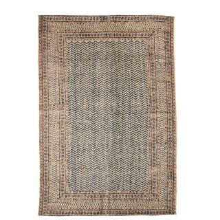 brown colour rectangle shaped rug