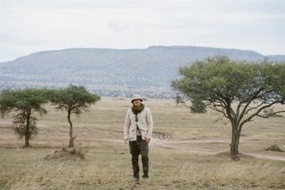 Author Christopher Wallace in the Serengeti