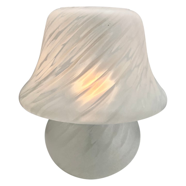 Vetri Murano Table Lamp With Blown Glass and Swirl Pattern