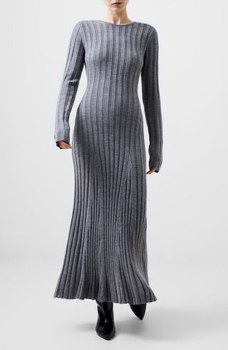 Long Sleeve Rib Maxi Sweater Dress