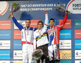 Fabien Barel (France) earned second at the 2007 World Championship Downhill