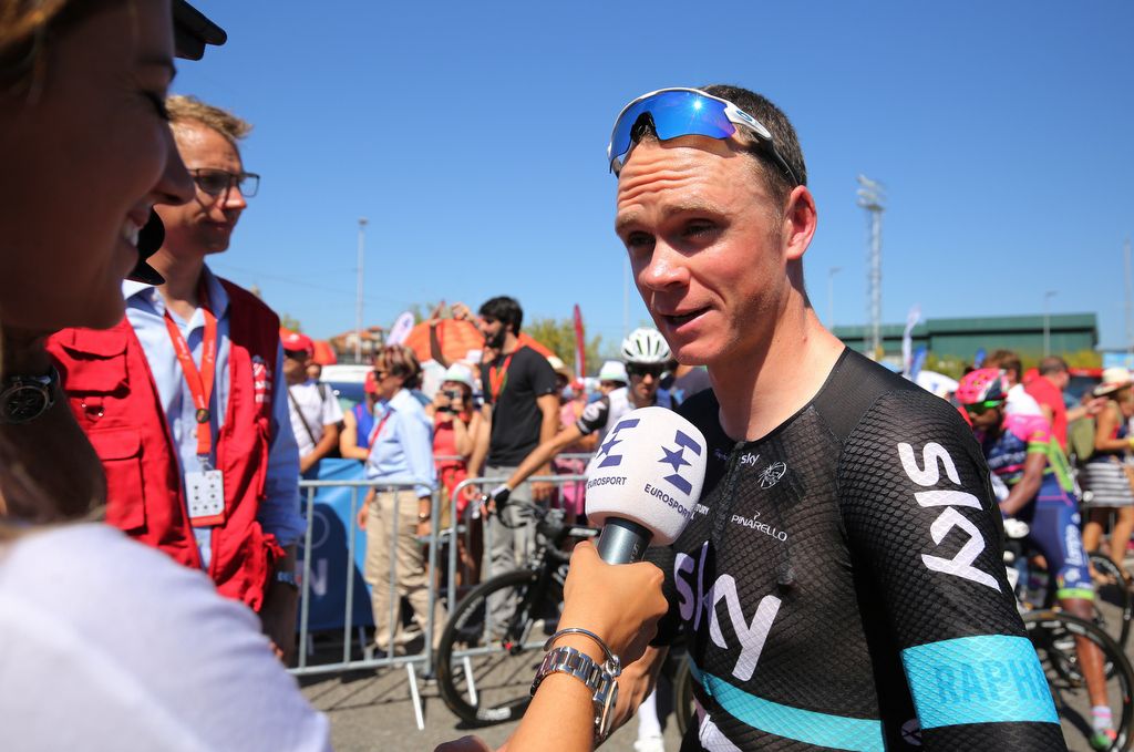 Chris Froome gives a pre-stage interview