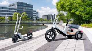 3D render of BMW Clever Commute e-scooter and Clever Cargo e-bike
