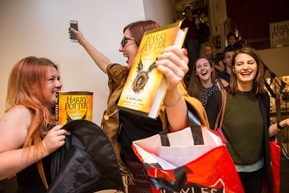 Readers celebrate the new Harry Potter book.