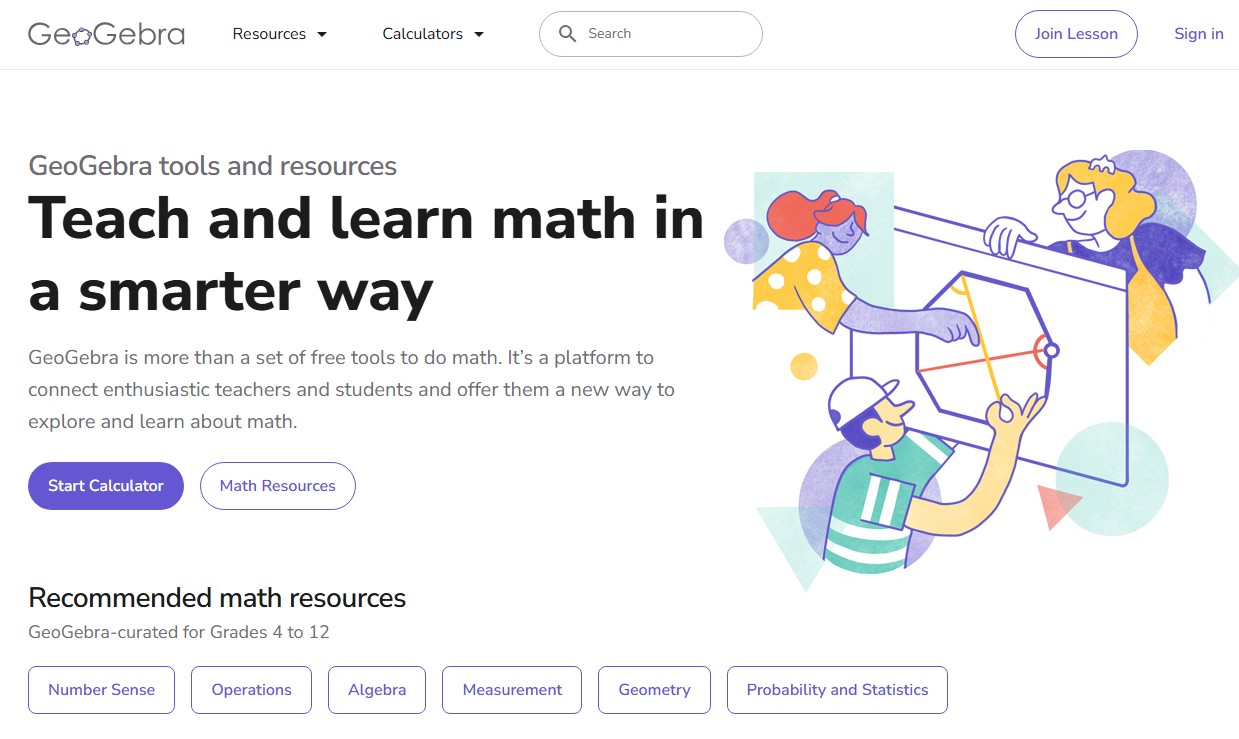 GeoGebra homepage