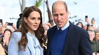 Prince William, Prince of Wales and Catherine, Princess of Wales meet members of the public during their visit to Carrick Connect