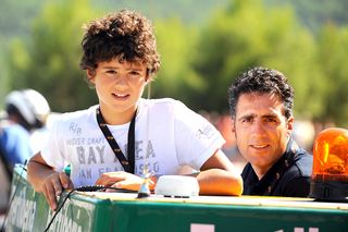 Miguel Indurain with his son Miguel Jr at the 2009 Vuelta a Espana