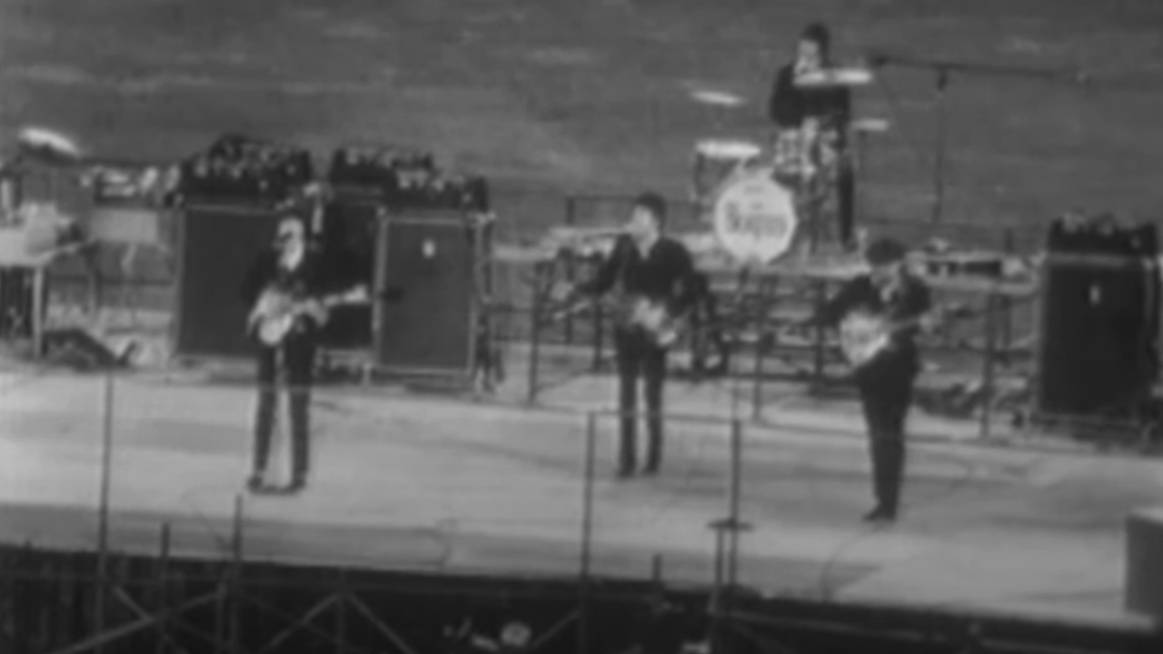 The Beatles performing at Candlestick Park