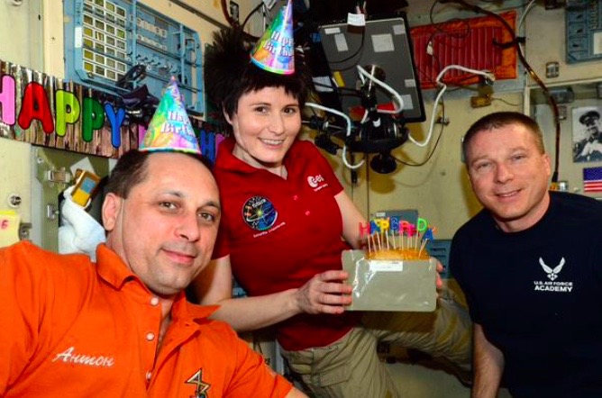 Astronauts Celebrate Samantha Cristoforetti&#039;s Birthday