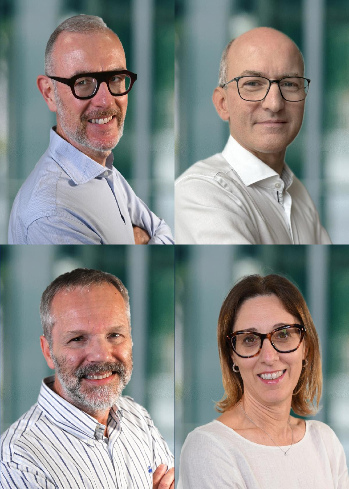 Four headshots of the new C-suite at Wisycom.