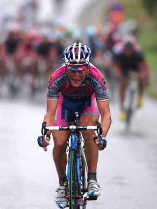 Enrico Gasparotto (Lampre-NGC) attacks in the finale of Vuelta a España stage four to Liège, Belgium