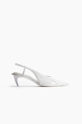 H&M, Kitten-Heel-Slingback aus Leder