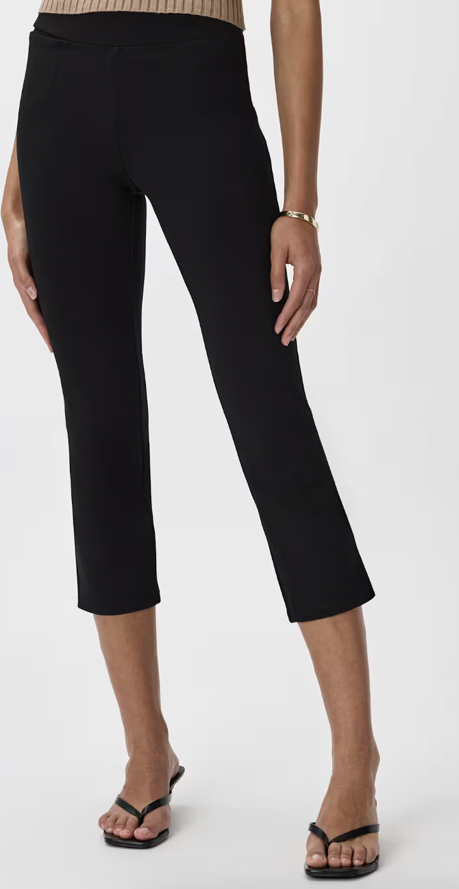 Quince, Ultra-Stretch Ponte Kick Flare Pants in Black