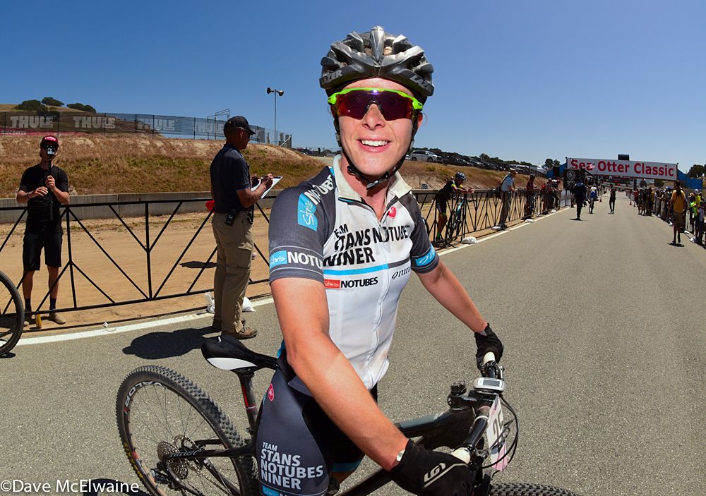 Chloe Woodruff (NoTubes Niner) seemed happy with her fourth place finish