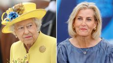 A composite of a picture of Queen Elizabeth looking to the side on July 13, 2017 and a picture of Duchess Sophie at the 2026 Groundswell Regenerative Agriculture Festival 