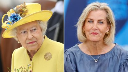 A composite of a picture of Queen Elizabeth looking to the side on July 13, 2017 and a picture of Duchess Sophie at the 2026 Groundswell Regenerative Agriculture Festival