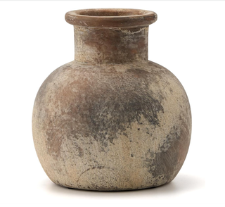 distressed ceramic vase