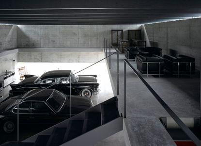 A car collector's garage in Hokkaido, Japan