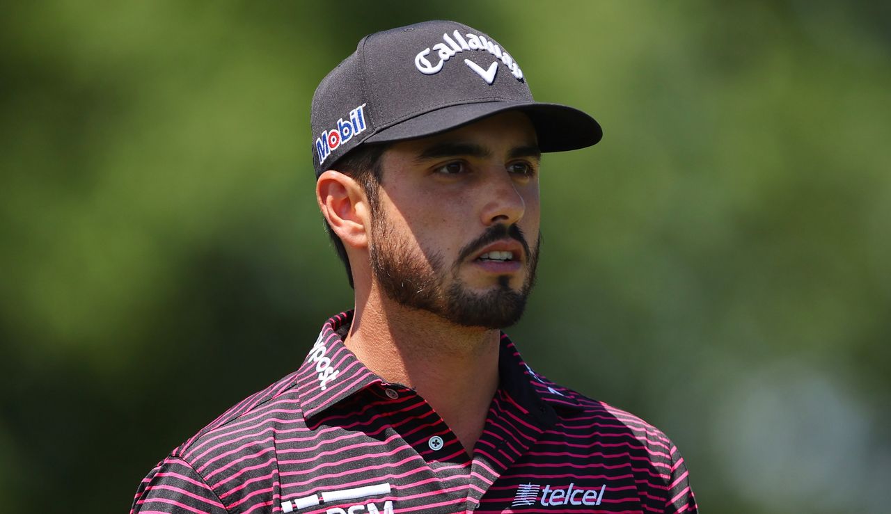 Ancer stares on after hitting his tee shot