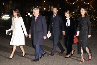 Carole Middleton, Michael Middleton, James Middleton and his wife, Alizee Thevenet, and Pippa Middleton attending the "Together At Christmas" Carol Service at Westminster Abbey.