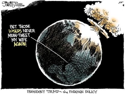 Political Cartoon U.S. Trump Foreign Policy